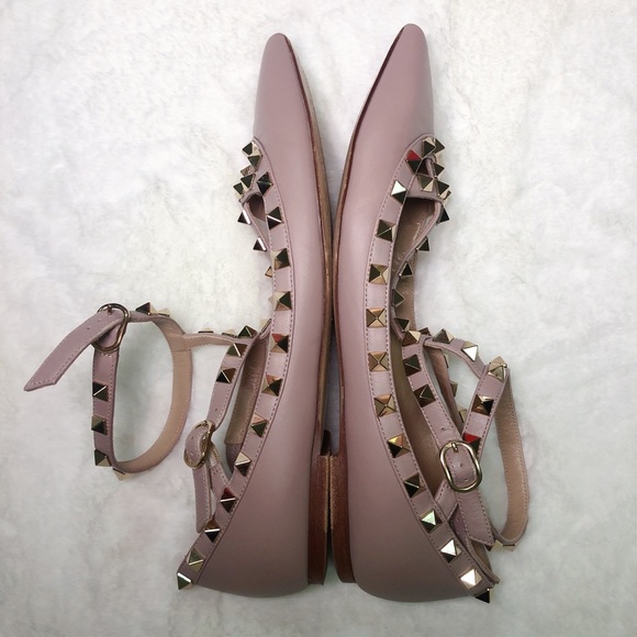 ❤️SOLD❤️Valentino rockstud cage flats nude 38 - Picture 4 of 9